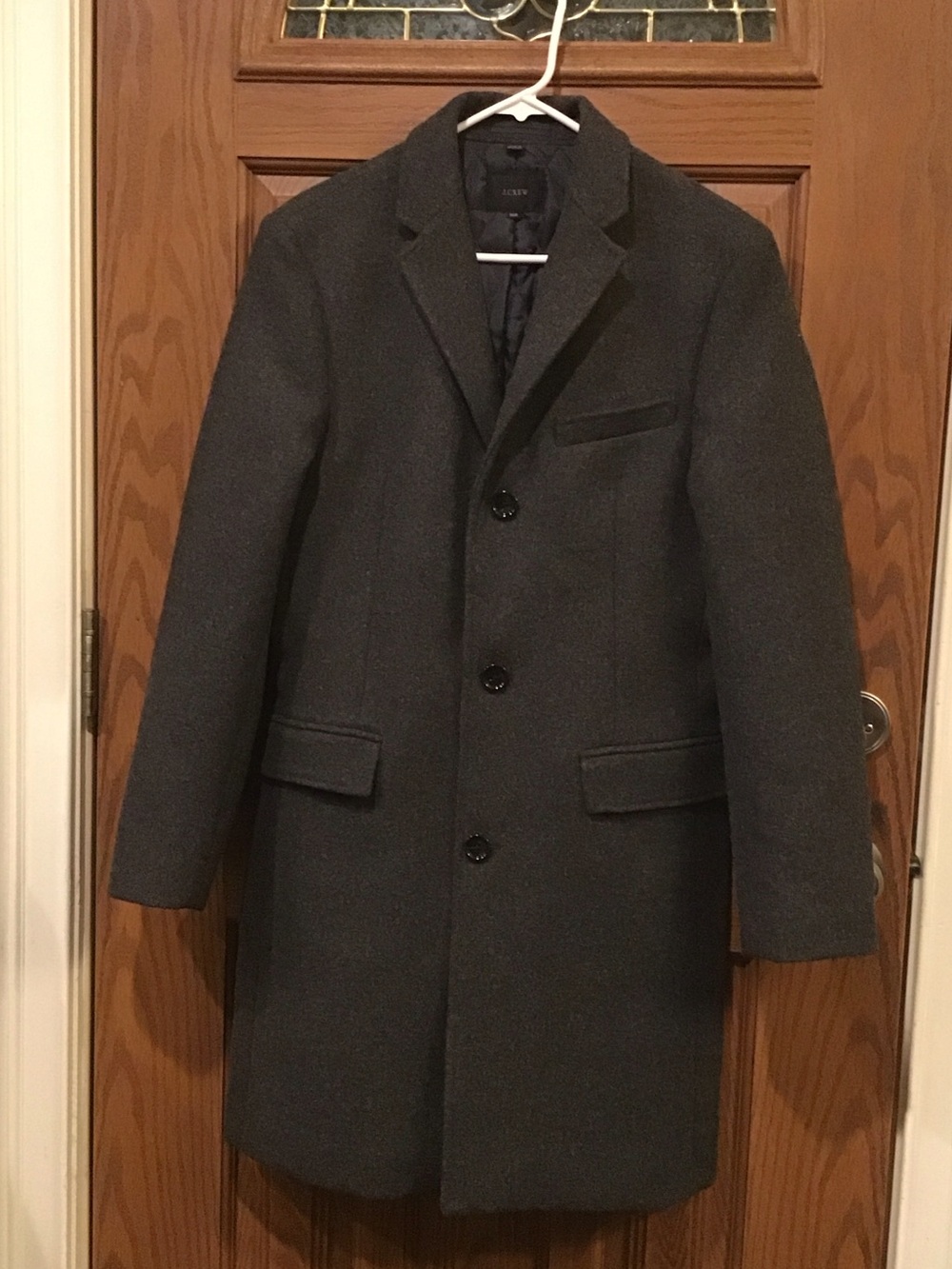J. Crew Men's Charcoal Gray Wool Single Breasted Pea Coat. 36 R